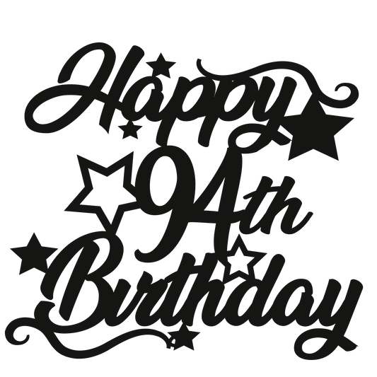 94th Birthday - Numbered - Cake Topper - The Create Studio