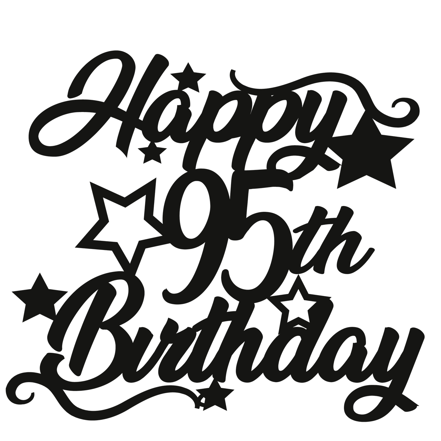 95th Birthday - Numbered - Cake Topper