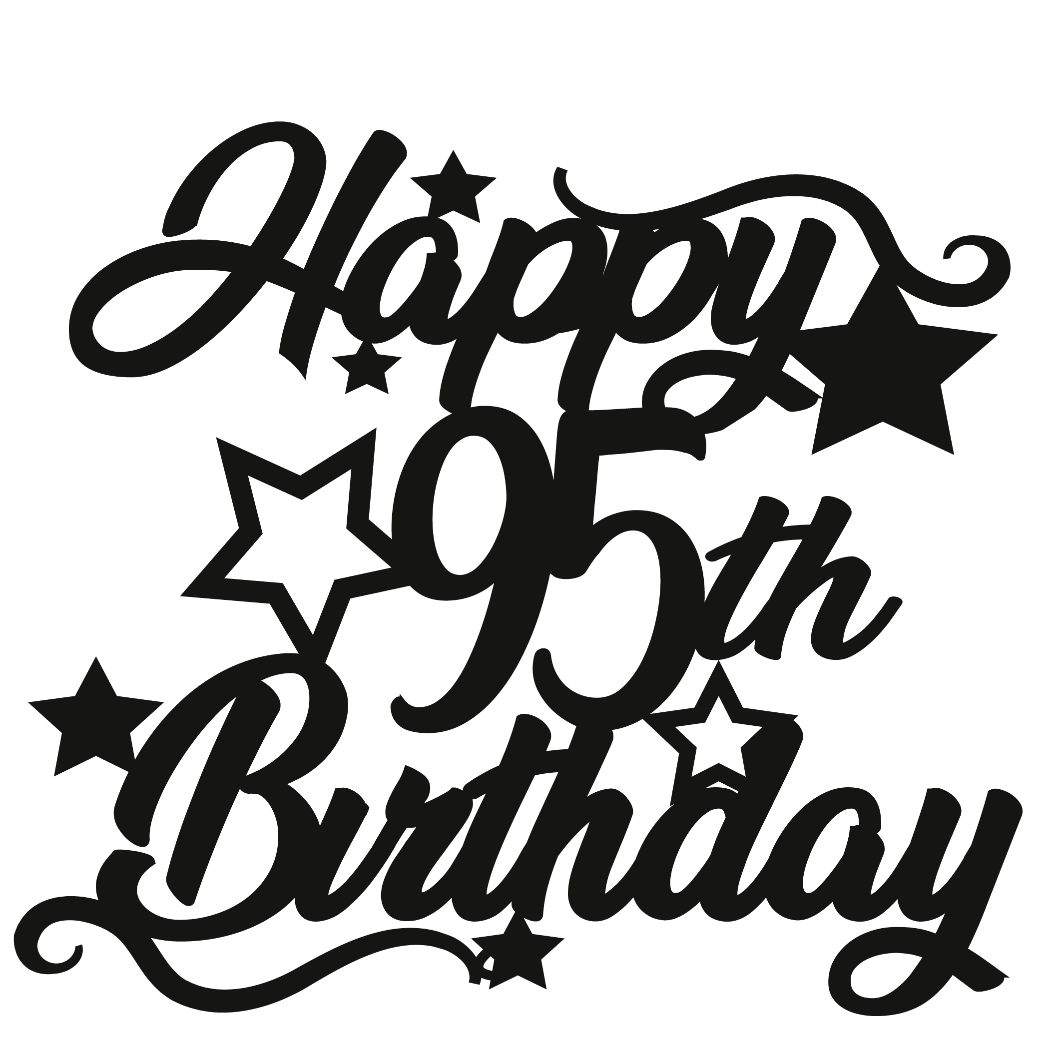 95th Birthday - Numbered - Cake Topper - The Create Studio