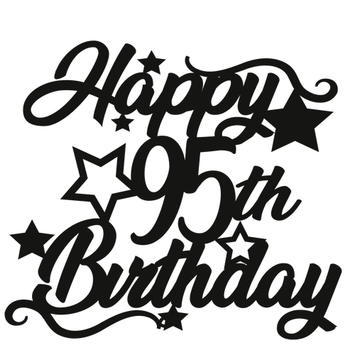 95th Birthday - Numbered - Cake Topper - The Create Studio