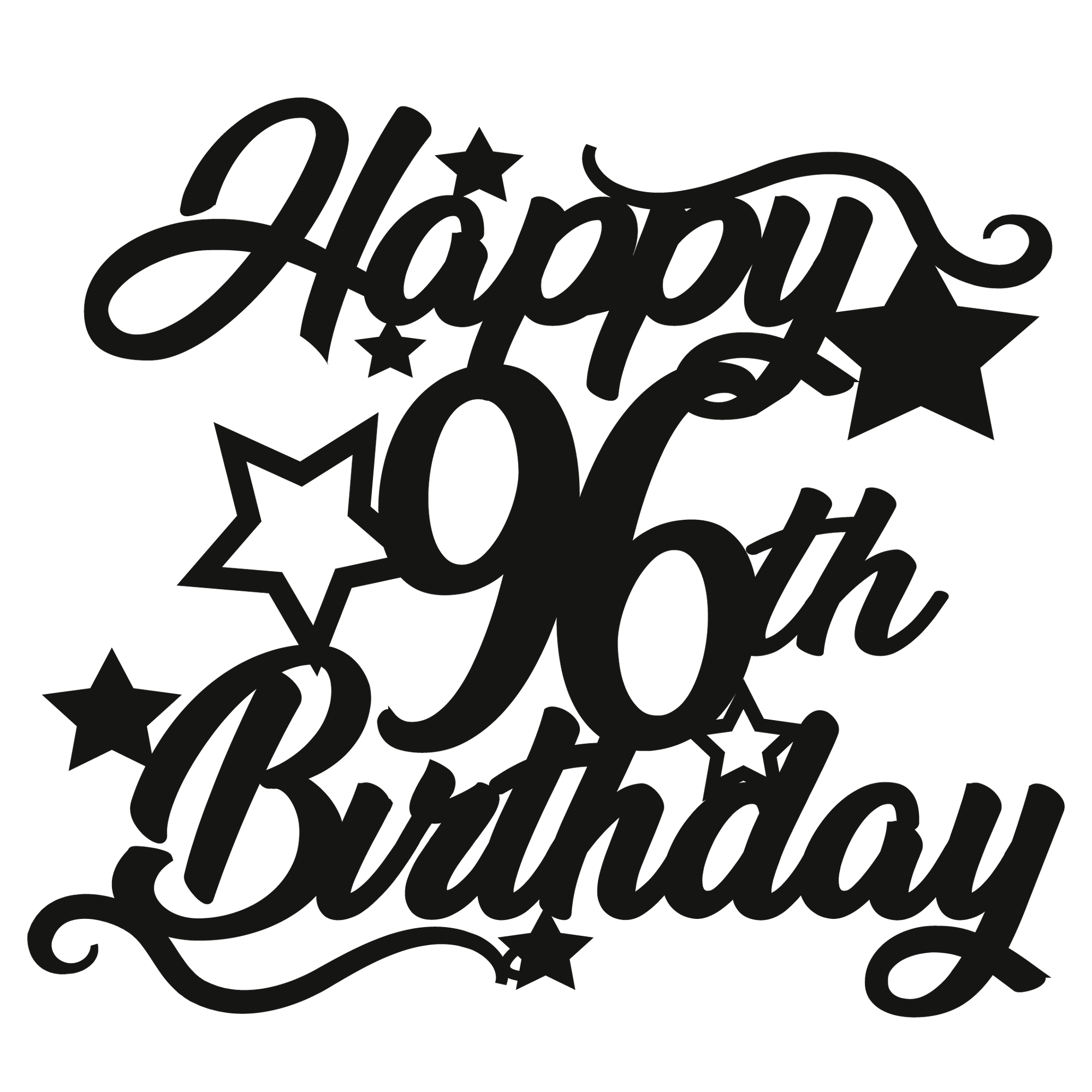 96th Birthday - Numbered - Cake Topper - The Create Studio