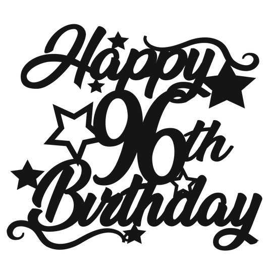 96th Birthday - Numbered - Cake Topper - The Create Studio