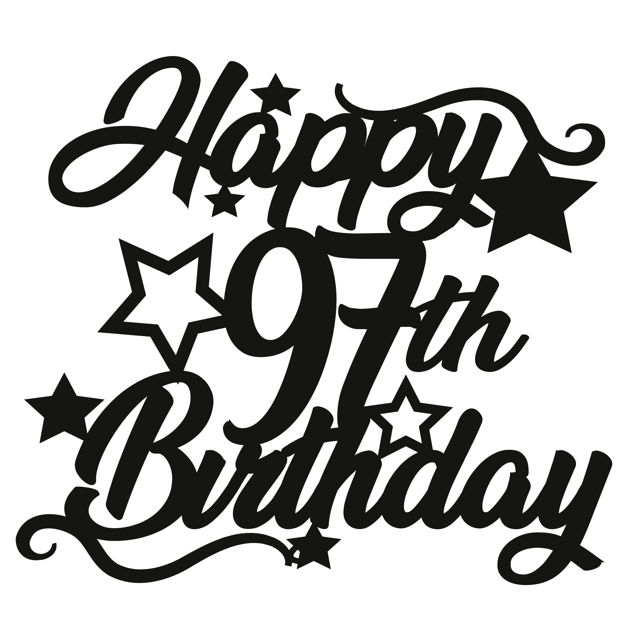 97th Birthday - Numbered - Cake Topper - The Create Studio