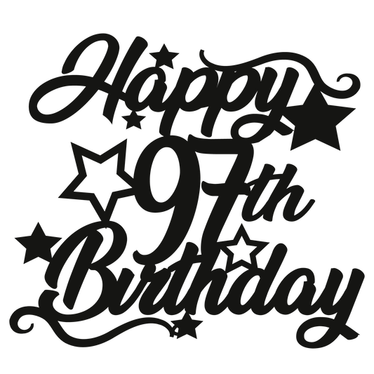 97th Birthday - Numbered - Cake Topper - The Create Studio