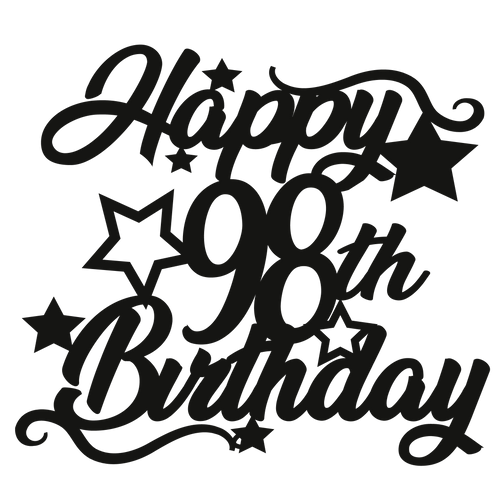 98th Birthday - Numbered - Cake Topper - The Create Studio