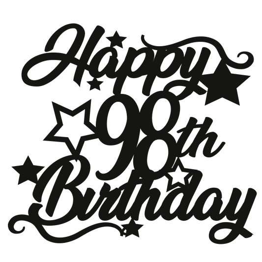 98th Birthday - Numbered - Cake Topper - The Create Studio