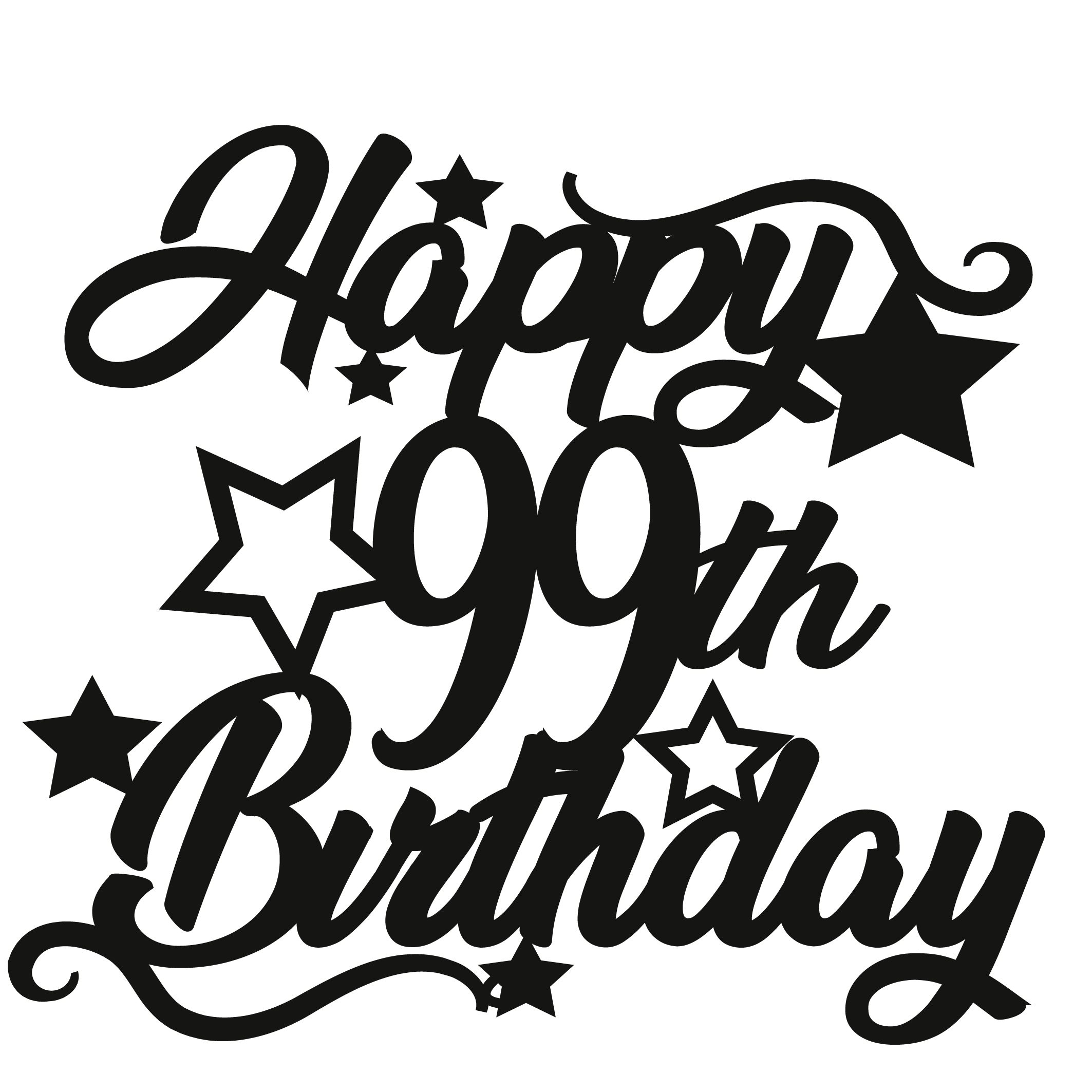 99th Birthday - Numbered - Cake Topper - The Create Studio