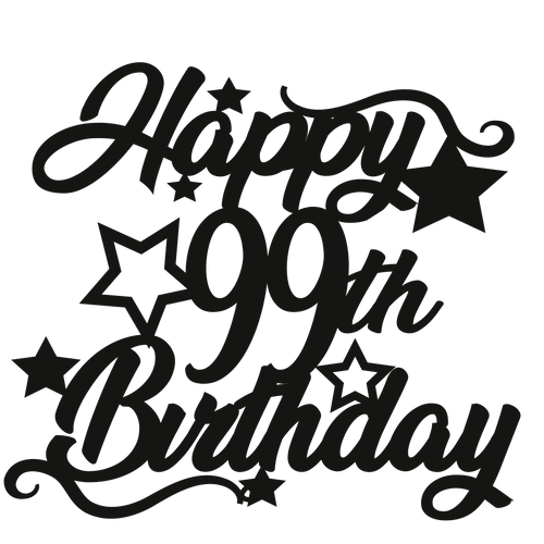 99th Birthday - Numbered - Cake Topper - The Create Studio