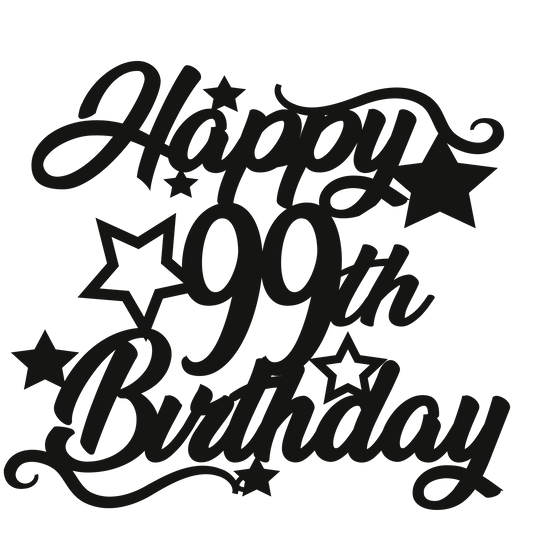 99th Birthday - Numbered - Cake Topper - The Create Studio