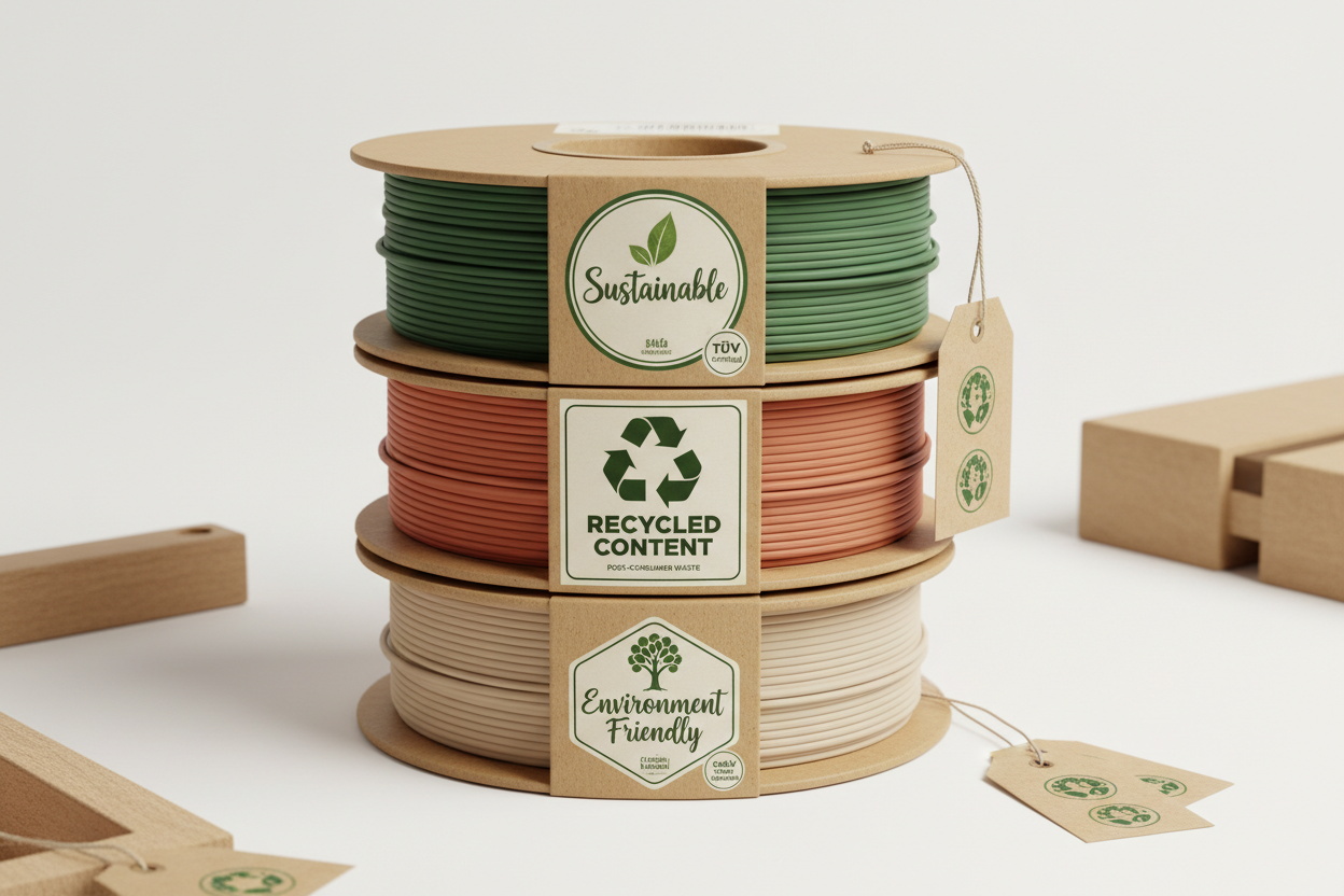 lables such as sustanable, recycled and environment friendly to be added