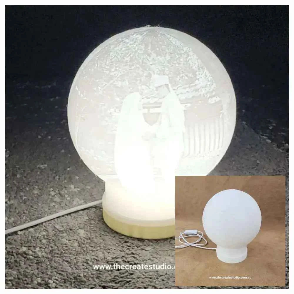 Custom Moon Shape Lithograph - A Night Lamp Delight