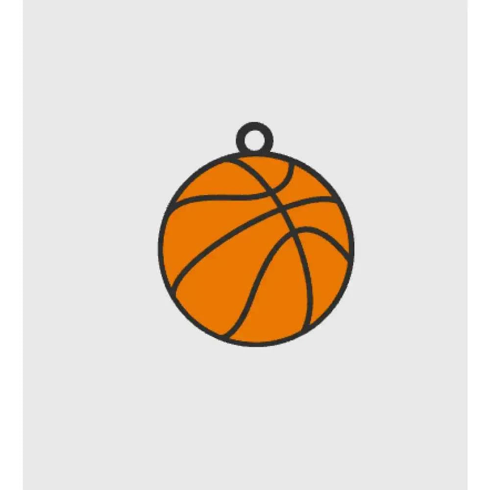 Personalised sports ball keychains featuring a vibrant orange basketball design