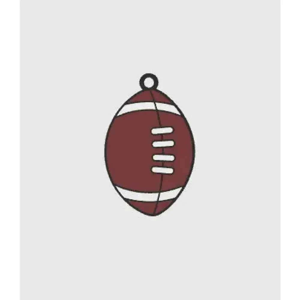 Personalised sports ball keychains featuring a classic American football design