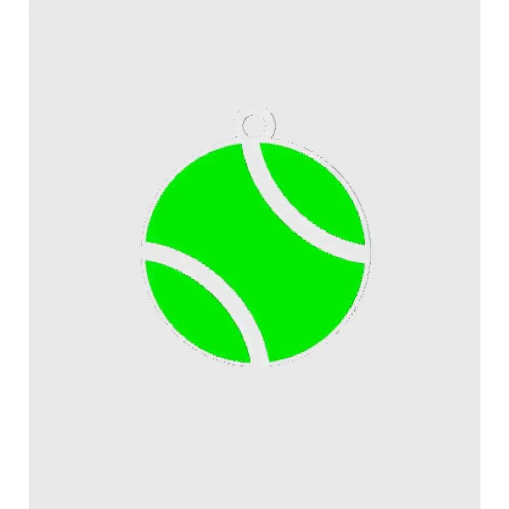 Personalised sports ball keychains featuring a vibrant green tennis ball design