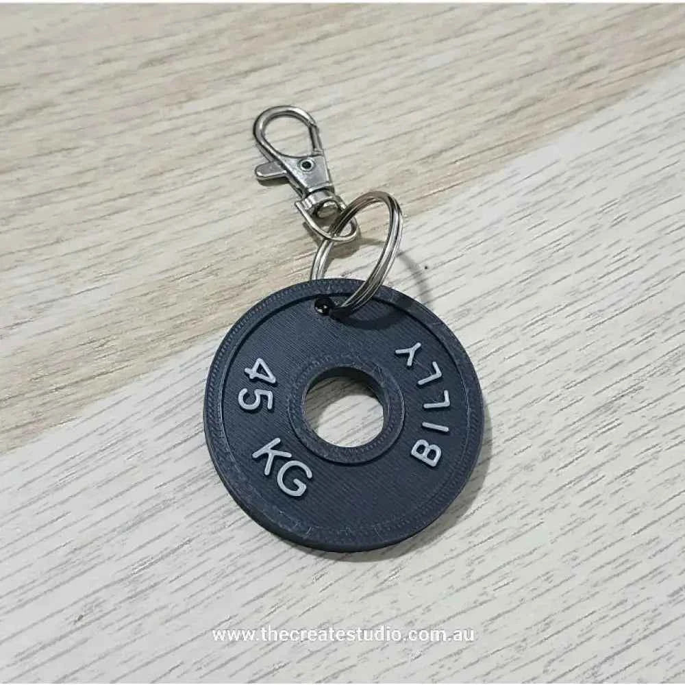 Personalised Weight Plate Keychain Add Your Name The Create Studio