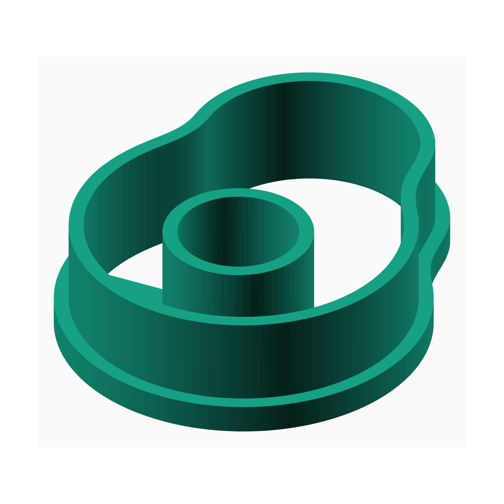 The Create Studio polymer clay avocado cutter in green for crafting avocado-shaped designs