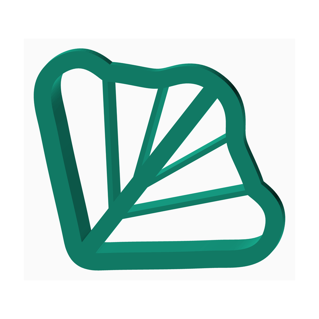 Green shell-shaped clay cutter from The Create Studio polymer clay tools for jewelry making