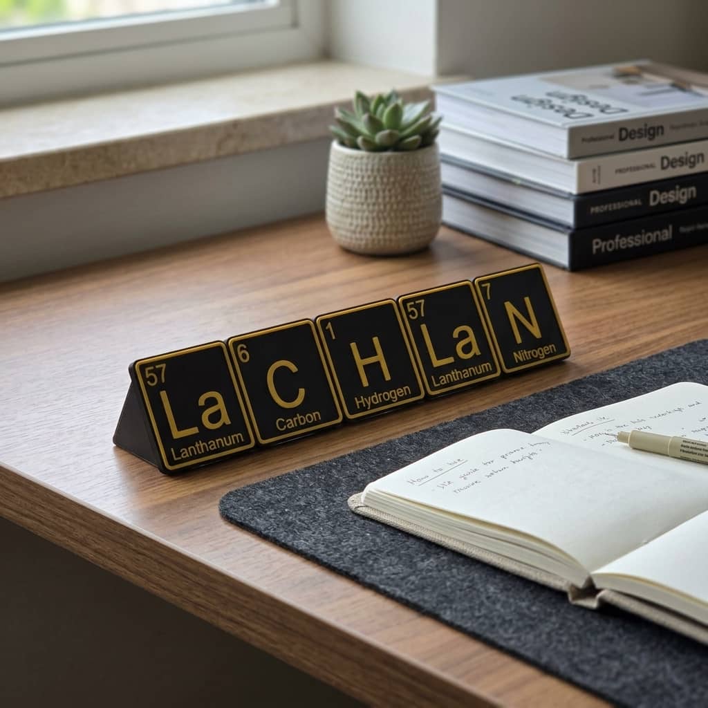 Personalised Periodic Name Plate: A Unique Decor Item
