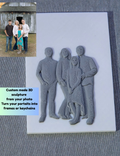 The Create Studio personalised gifts custom photo sculpture art grey 3D family portrait relief on white panel