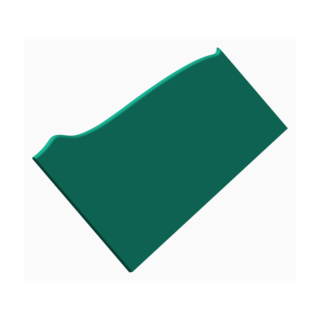 The Create Studio green pottery rib tool for sculpting with curved edge for shaping clay