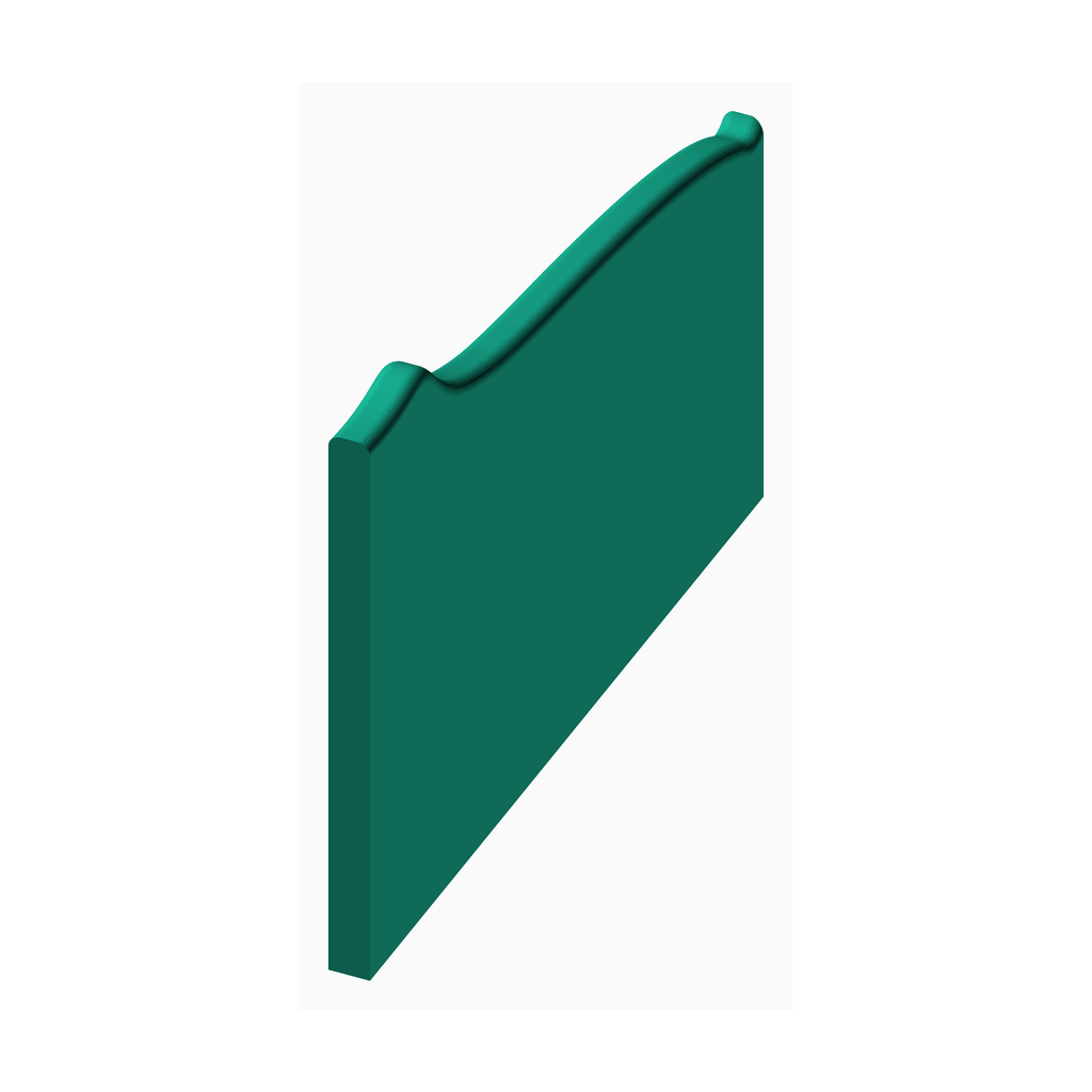 The Create Studio green pottery rib tool for sculpting with curved edges for shaping clay