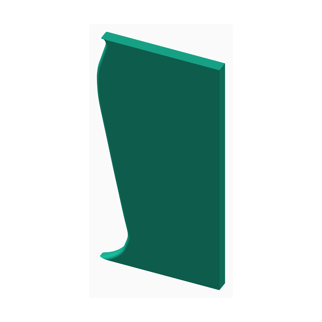 The Create Studio pottery rib tool for shaping clay with ergonomic curved design in green