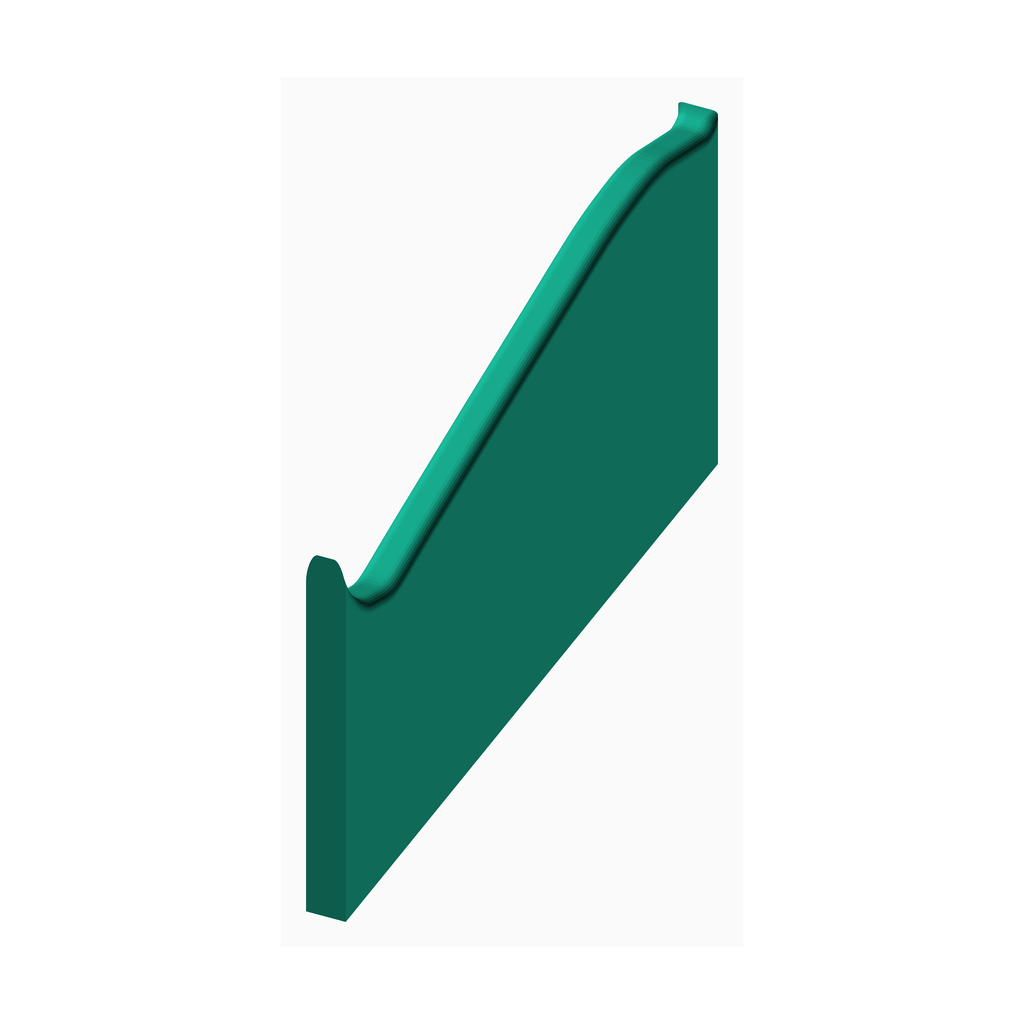 Green pottery rib tool for shaping clay by The Create Studio with ergonomic design