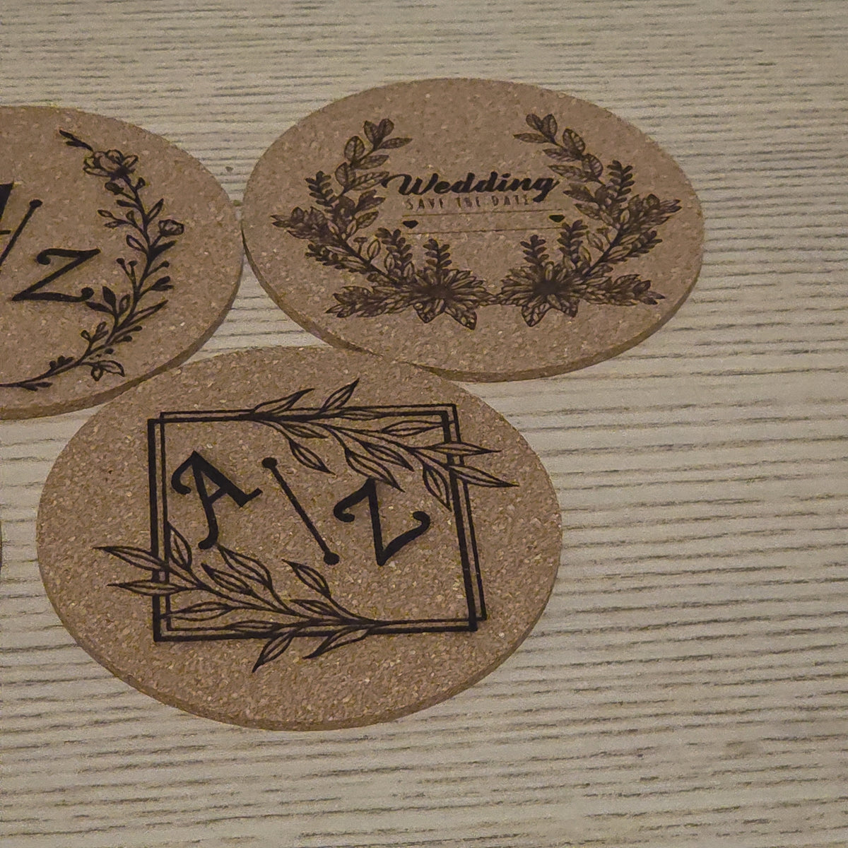 Laser Engraved Rustic Coaster – Personalised Thick Wooden Coaster