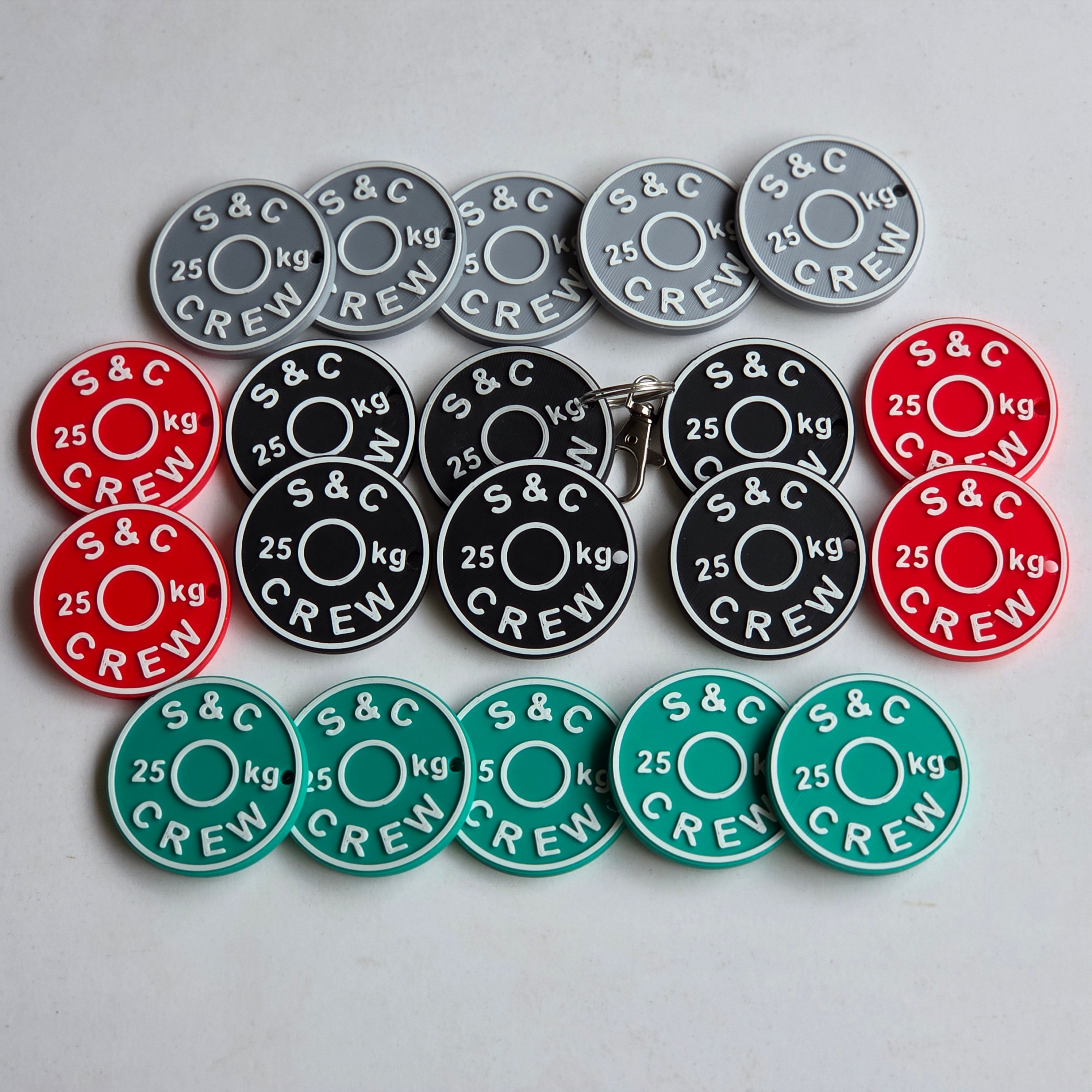 Personalised Weight Plate Keychain by The Create Studio