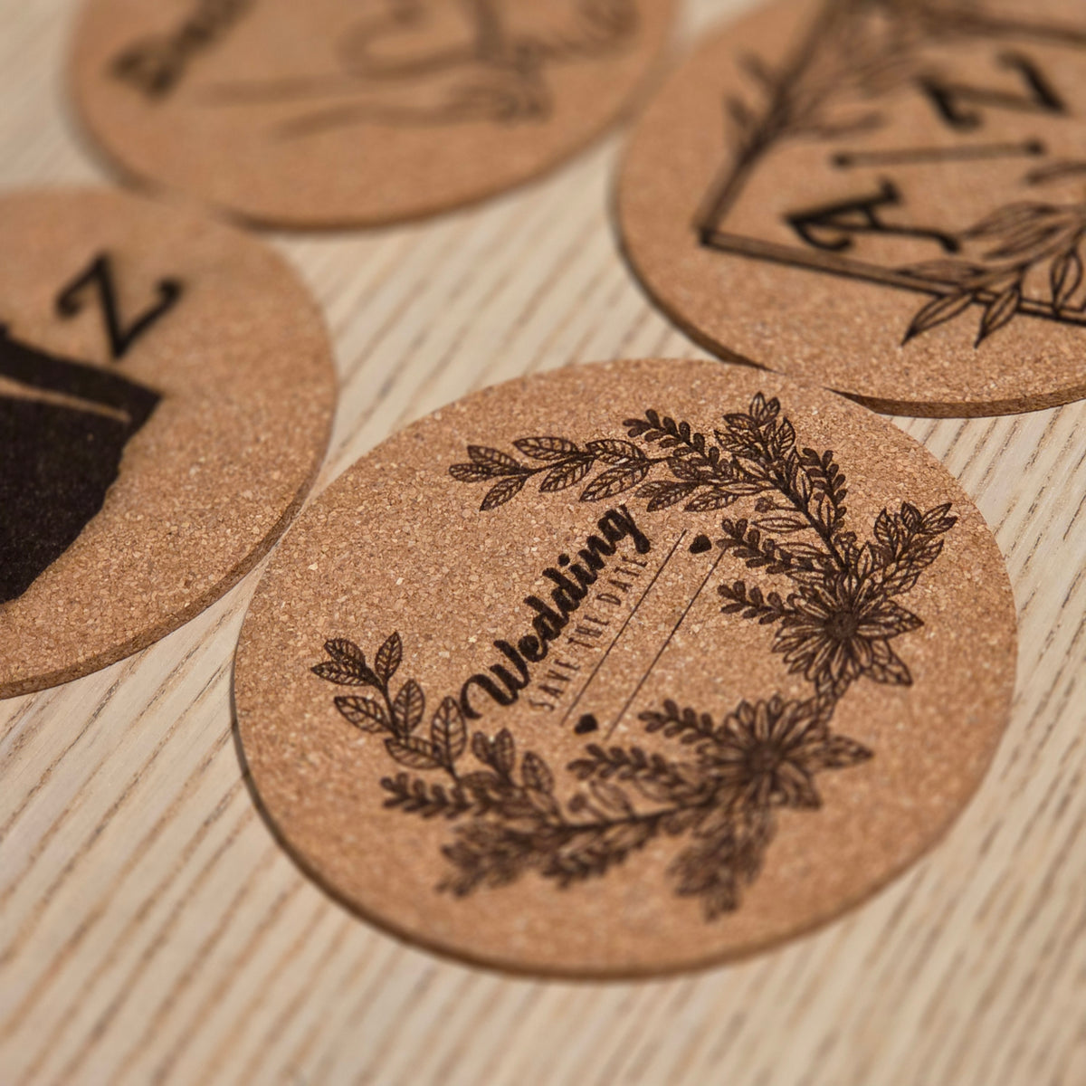 Laser Engraved Rustic Coaster – Personalised Thick Wooden Coaster