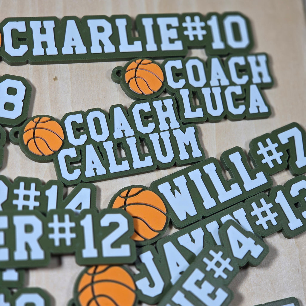 Personalised Basketball Keychain with Jersey Number