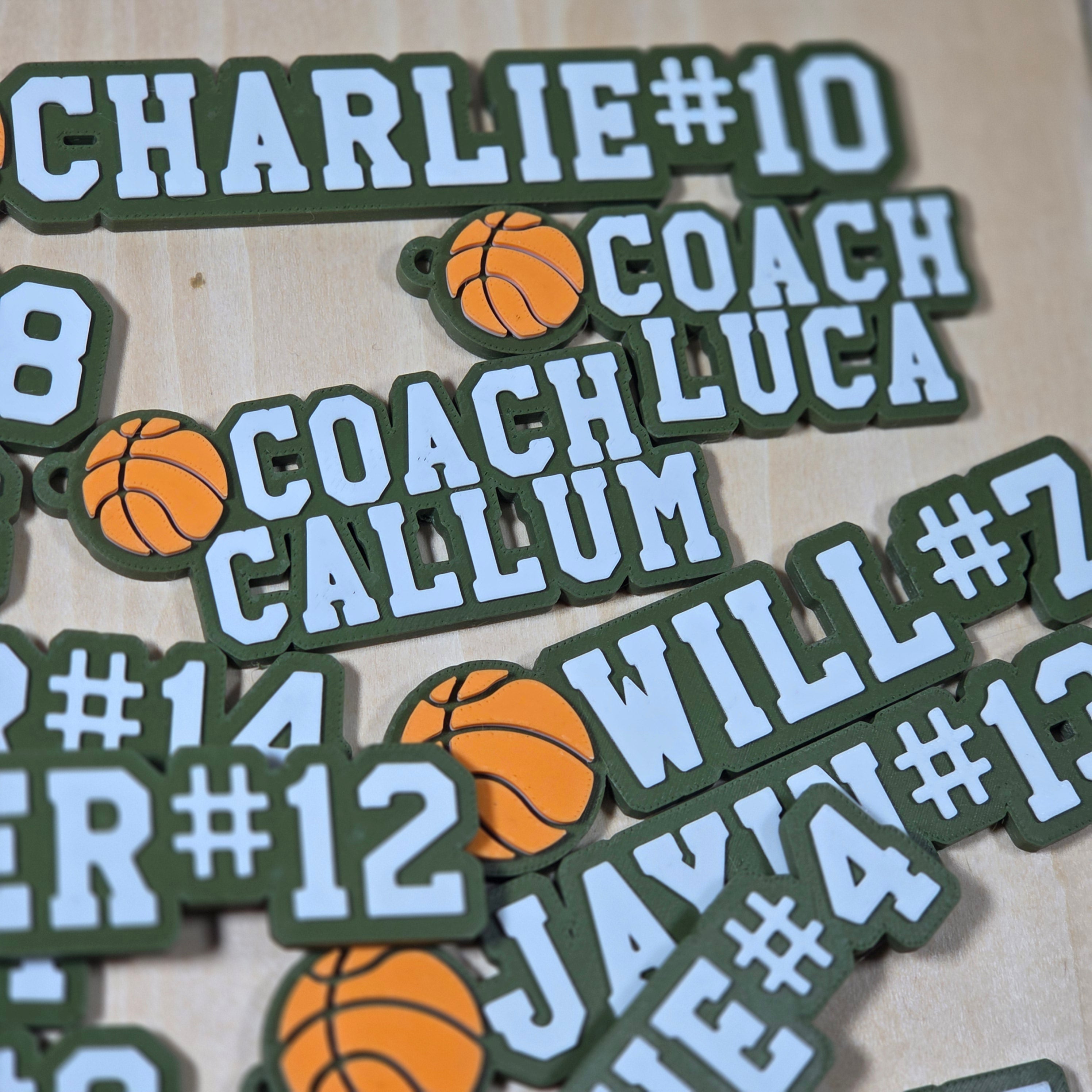 Personalised Basketball Keychain with Jersey Number
