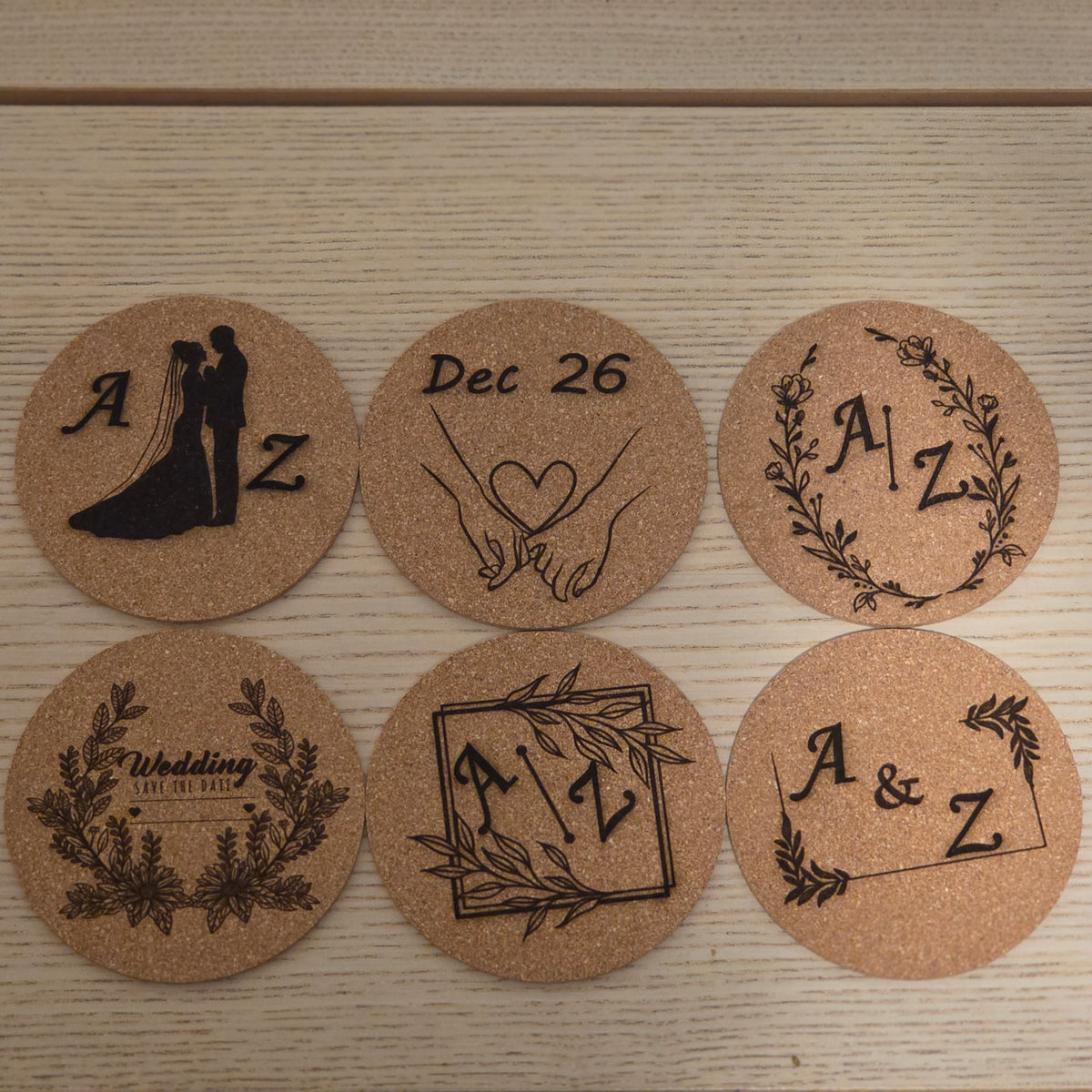 Laser Engraved Rustic Coaster – Personalised Thick Wooden Coaster
