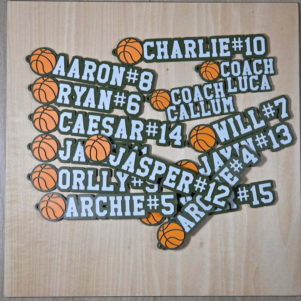 Personalised Basketball Keychain with Jersey Number