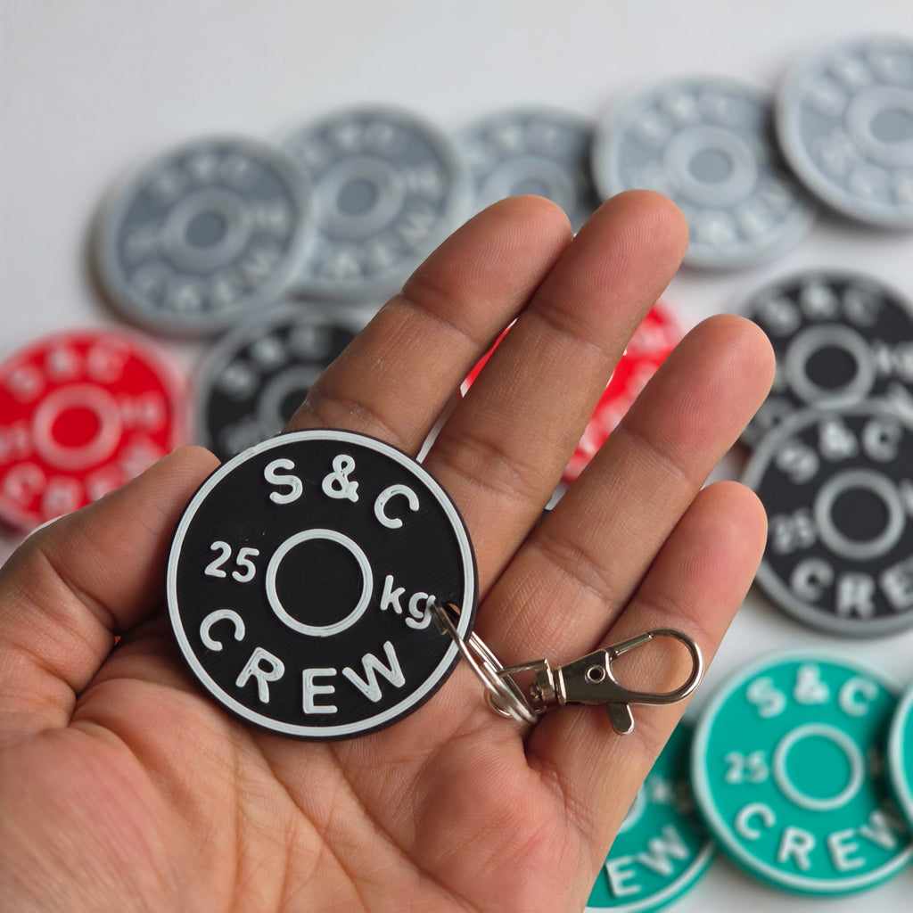 Personalised Weight Plate Keychain by The Create Studio