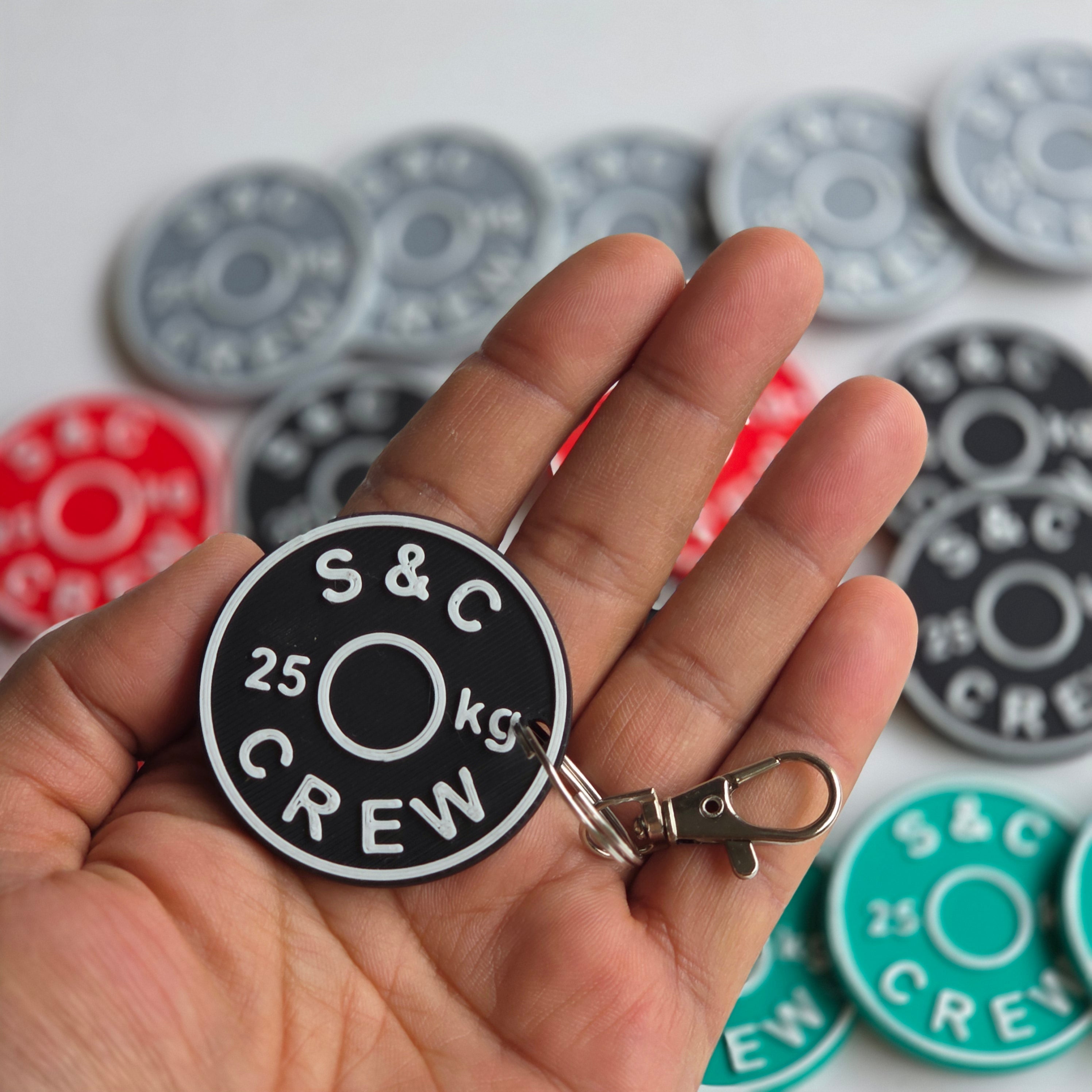 Personalised Weight Plate Keychain by The Create Studio
