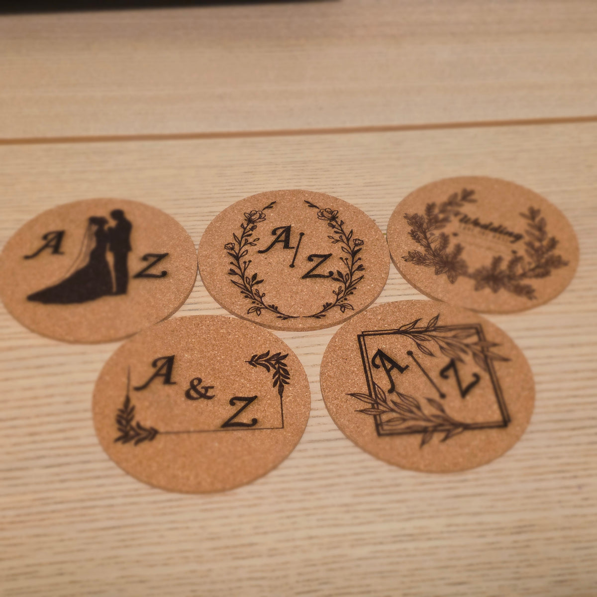 Laser Engraved Rustic Coaster – Personalised Thick Wooden Coaster
