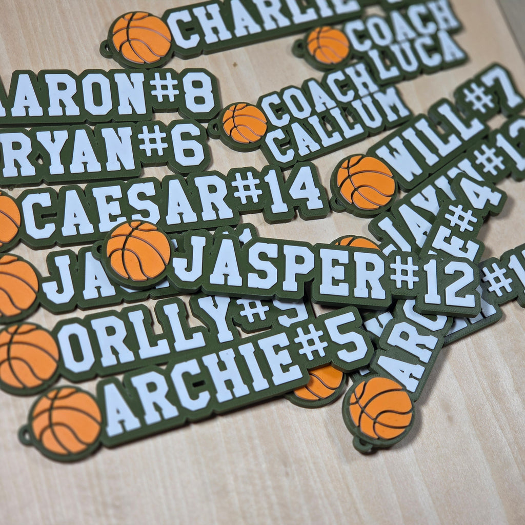 Personalised Basketball Keychain with Jersey Number