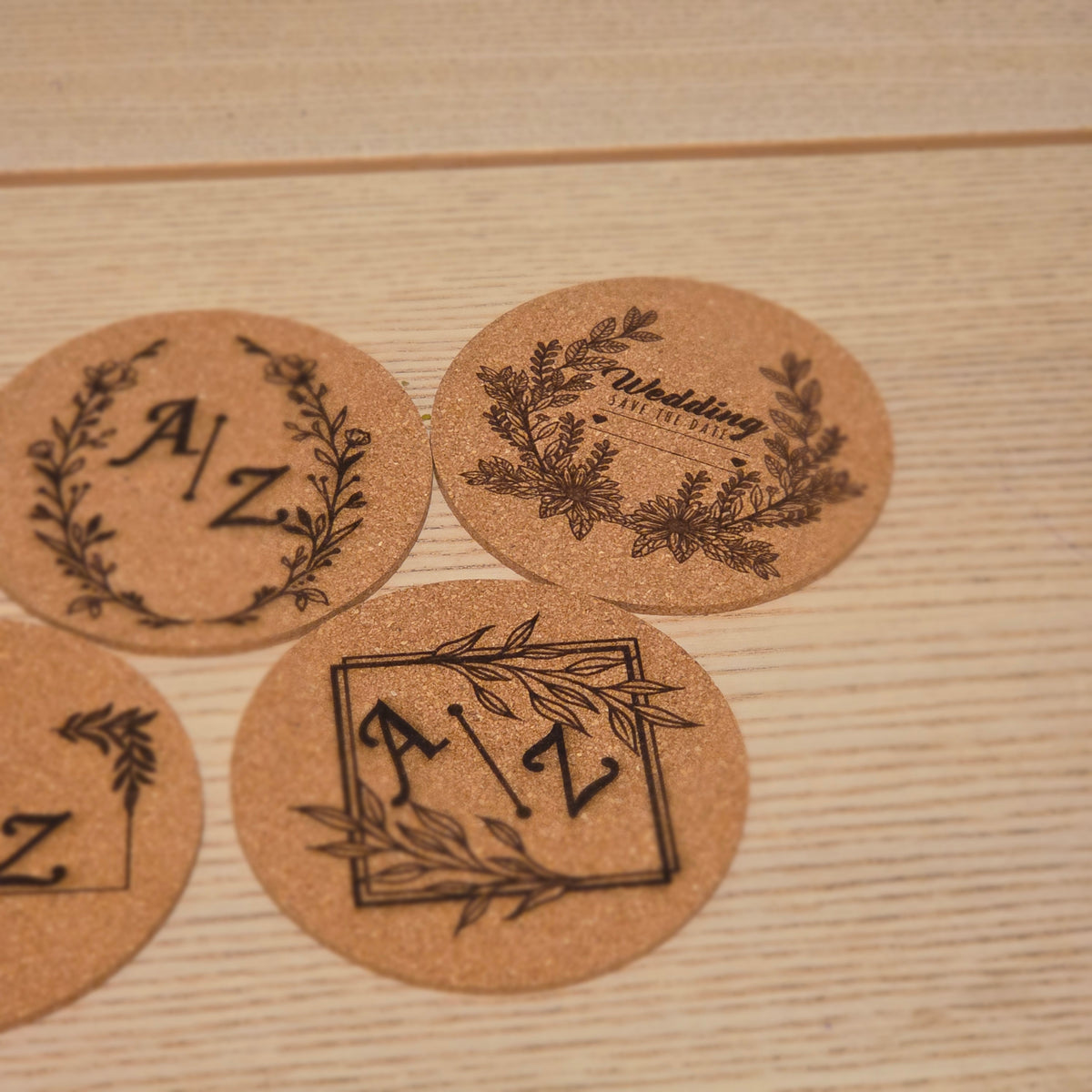 Laser Engraved Rustic Coaster – Personalised Thick Wooden Coaster