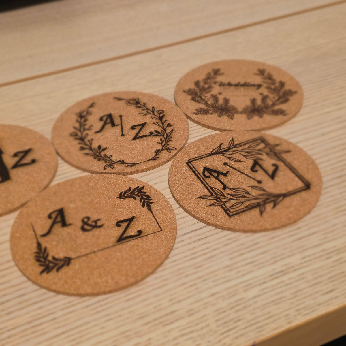 Laser Engraved Rustic Coaster – Personalised Thick Wooden Coaster