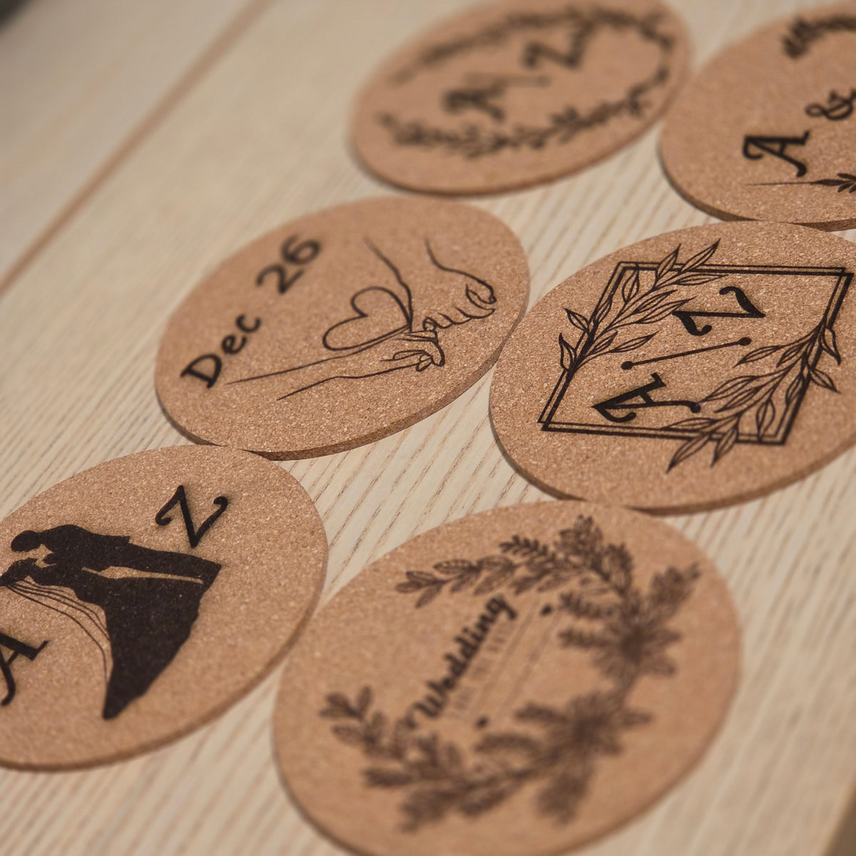 Laser Engraved Rustic Coaster – Personalised Thick Wooden Coaster