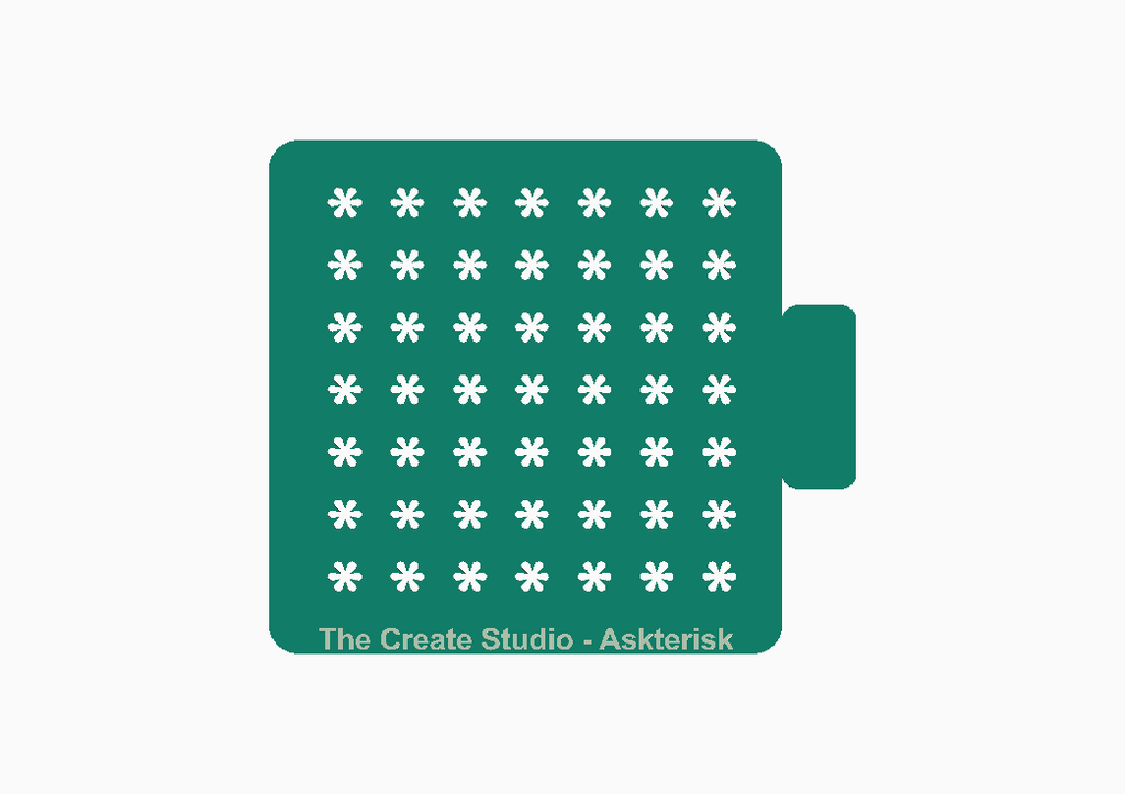 Asterisk stencil for crafts by The Create Studio, featuring multiple star shapes for creative projects