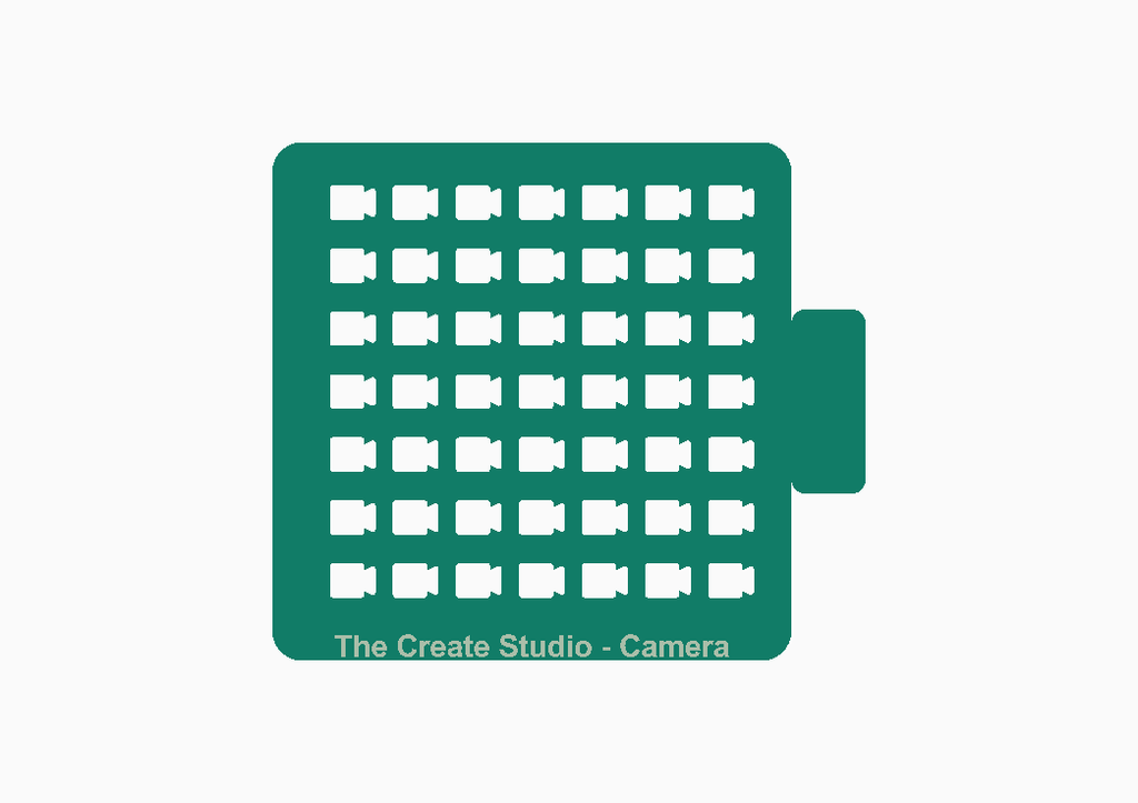 The Create Studio camera stencil for crafts with multiple cut-out shapes for creative projects