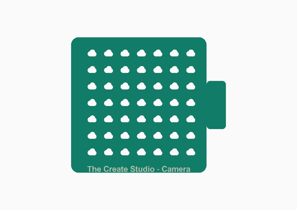 Cloud shape stencil for baking featuring multiple small cloud designs for cake decoration