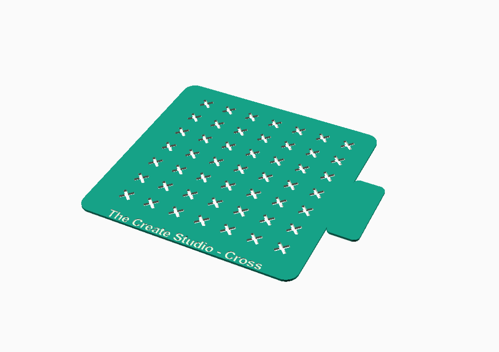 Green cross shape stencil for crafts by The Create Studio, perfect for creative baking and decorating projects.