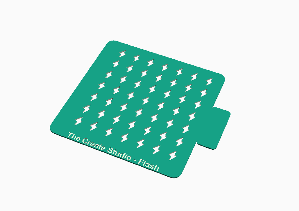 The Create Studio flash shape stencil for crafts in green, perfect for baking and decorating projects