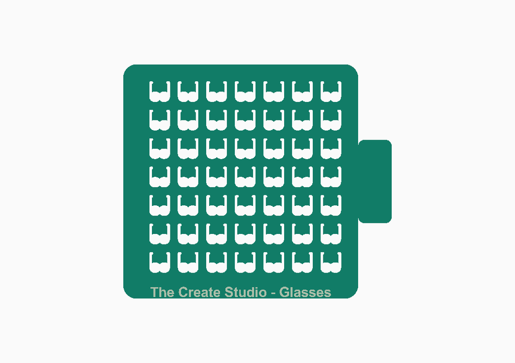 Glasses shape stencil for crafts by The Create Studio, perfect for creating unique designs and artwork