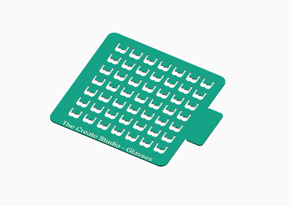 Glasses shape stencil for crafts by The Create Studio, featuring multiple designs for creative projects