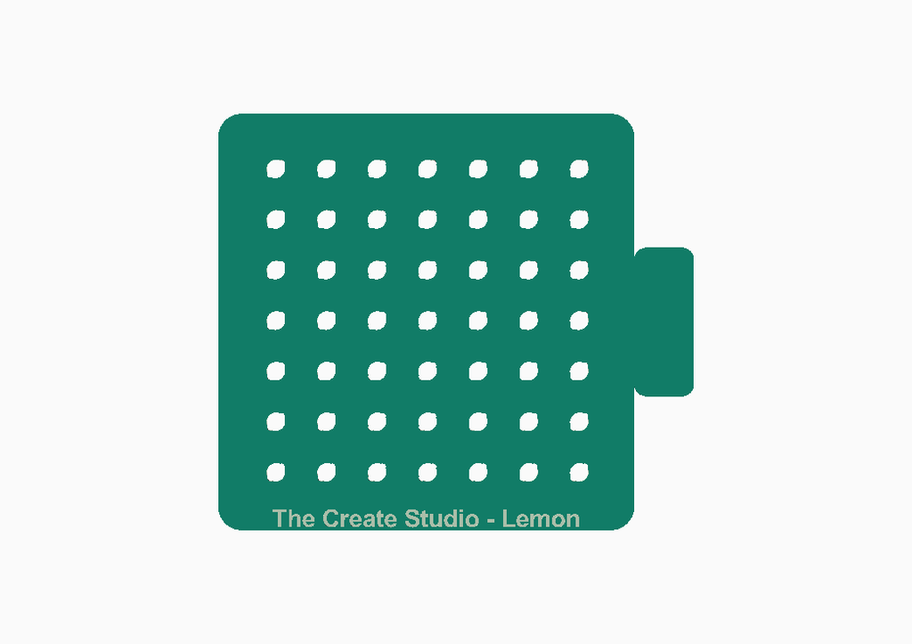 Lemon stencil for pottery by The Create Studio featuring a square design with dotted patterns