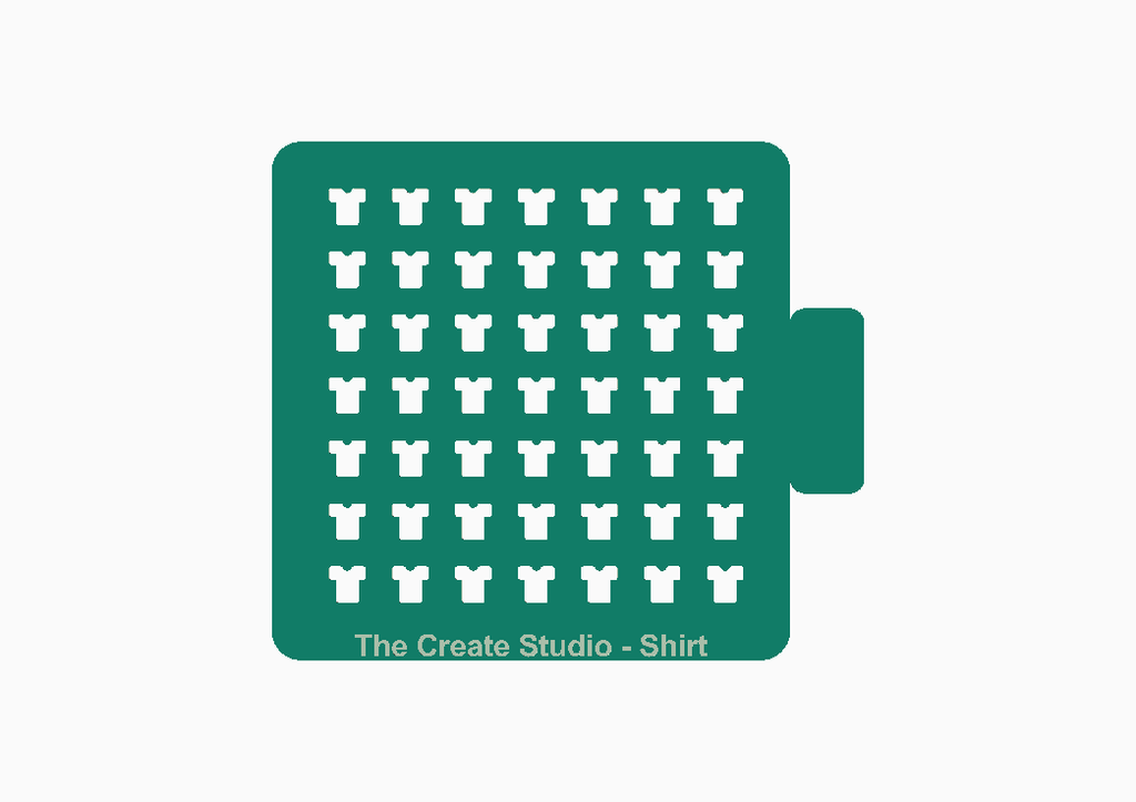 Shirt shaped stencil for crafts by The Create Studio featuring multiple shirt designs for creative projects